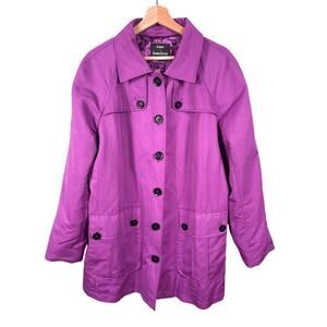 Dennis Basso Women's Large Purple Lined Coat‎ Jacket